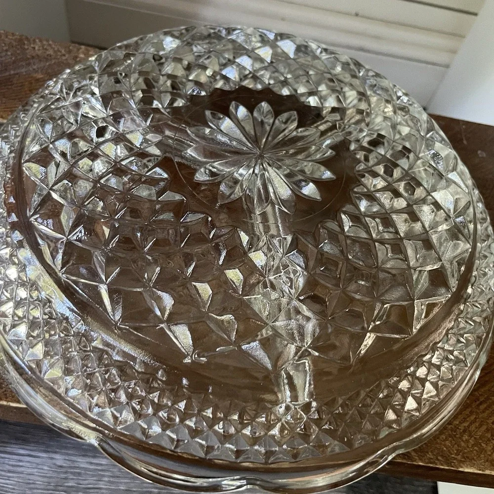 Anchor Hocking clear‎ glass divided relish dish 8 1/4